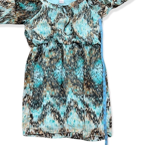 Twenty-Six Brand Abstract Print Layered Open Sleeve Dress sz 7 - Picture 11 of 14
